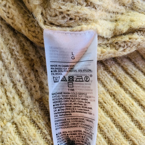 Old Navy Beige Tan Chunky Knit Wool Blend Fall Cozy Sweater | Large - Picture 5 of 7